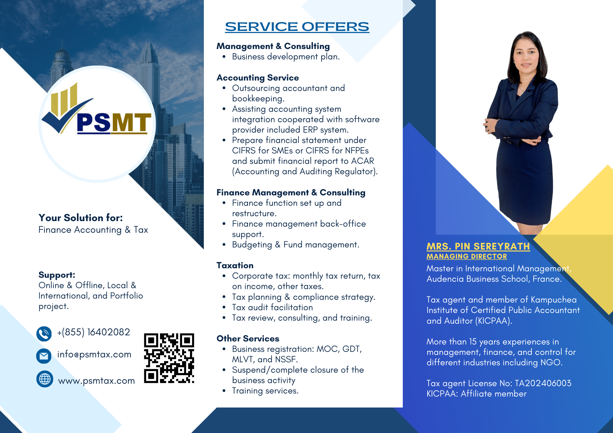 Professional tax agent assisting a client